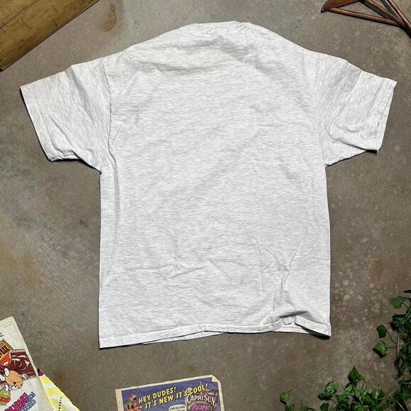 Vintage 80s Florida Shark Tee Mens Large Animal Print Ocean Singe Stitch Shirt - Picture 2 of 4